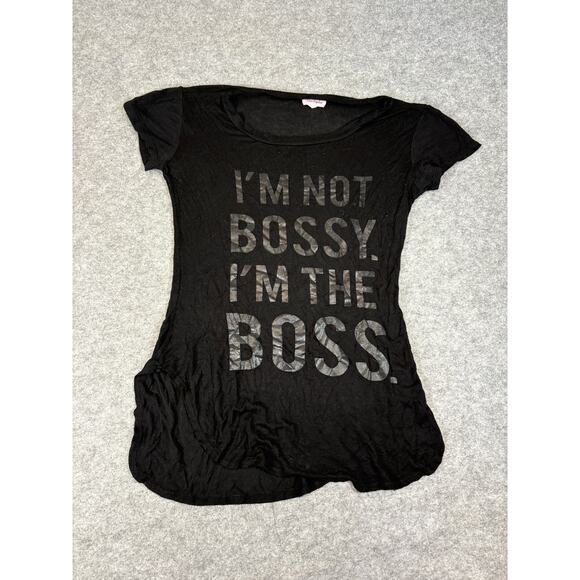I'm Not Bossy I’m The Boss Shirt Women Medium Black Miss Popular Tee Goth Grunge - Picture 1 of 5